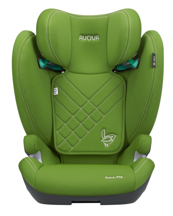 avova sora-fix - fotelik dla starszaka - od 100 do 150 cm - kolor cactus green - widok od przodu