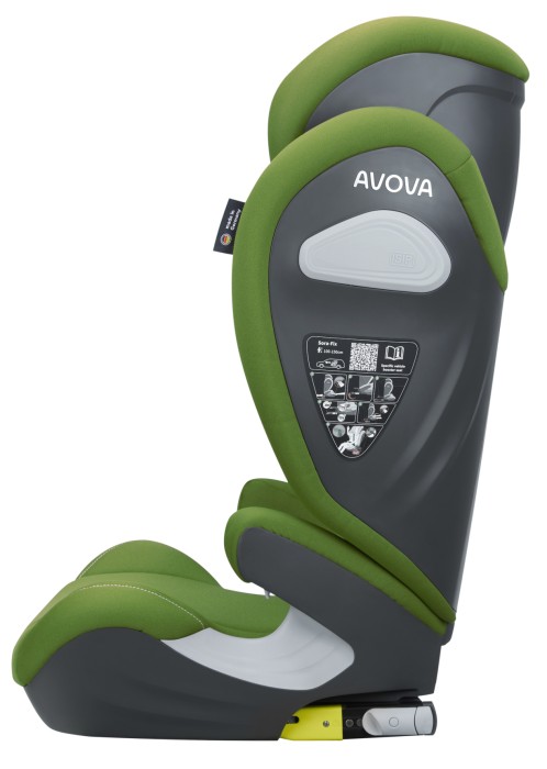avova sora-fix - fotelik dla starszaka - od 100 do 150 cm - kolor cactus green - widok od boku