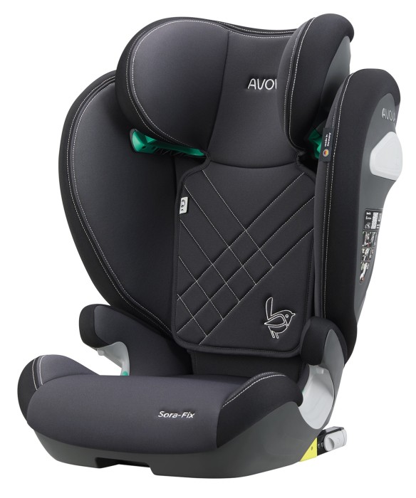 AVOVA SORA-FIX Fotelik dla starszaka 100-150 cm | Grey Black