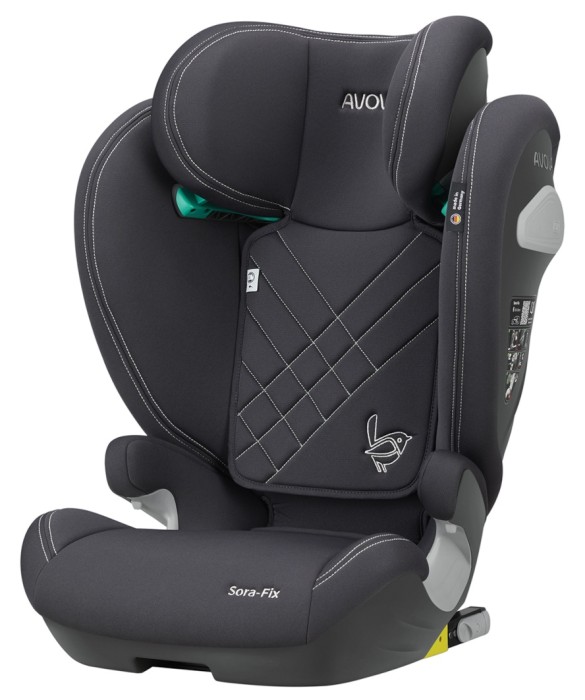 AVOVA SORA-FIX Fotelik dla starszaka 100-150 cm | Koala Grey