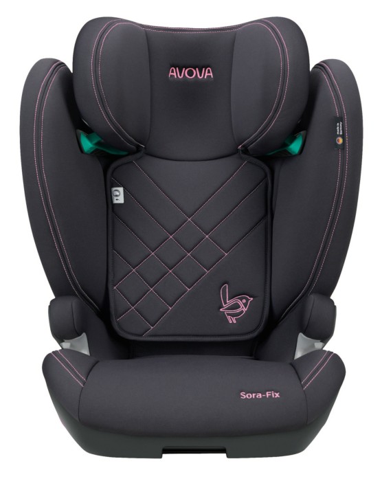 avova sora-fix - fotelik dla starszaka - od 100 do 150 cm - kolor koala pink - widok od przodu